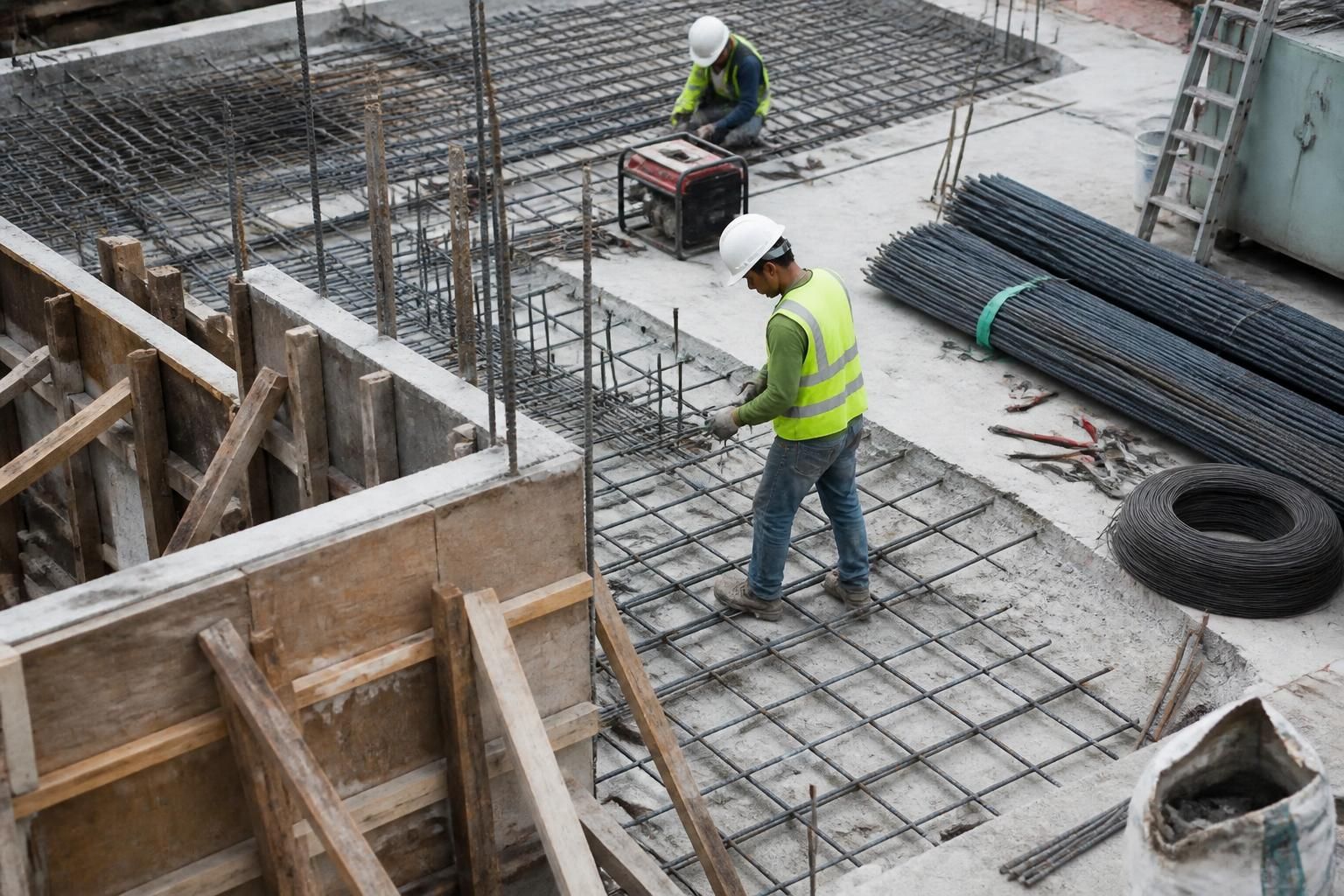 Handwerker bei der Trockenbauarbeit